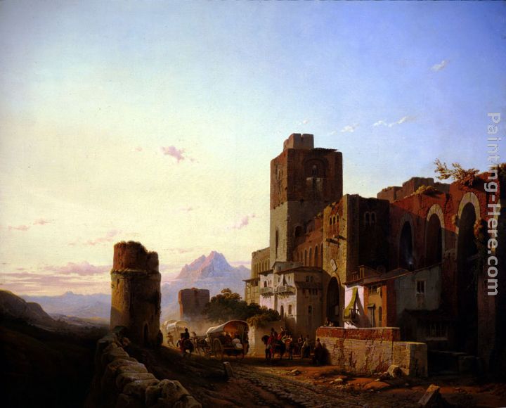 Spanish Town painting - Francois Antoine Bossuet Spanish Town art painting